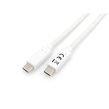 Equip 128361 Câble USB 3.2 Gen 1 C vers C, M M , 1.0m, PD 60W, 5Gbps, Blanc