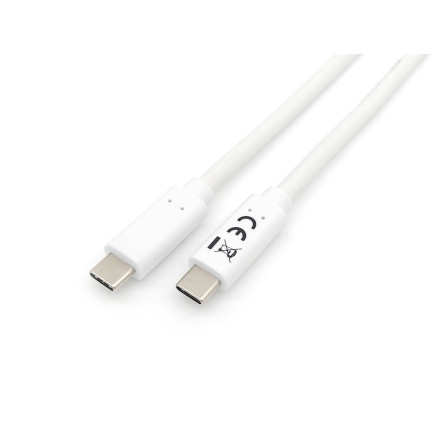 Equip 128362 Câble USB 3.2 Gen 1 C vers C , M M , 2.0m, PD 60W, 5Gbps, Blanc