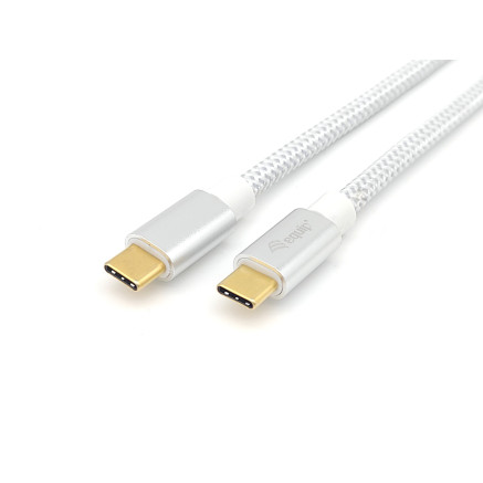 Equip 128355 Câble USB 3.2 Gen 2 C vers C, M M, 0.5m, PD 100W, 4K 60Hz, 10Gbps, blanc