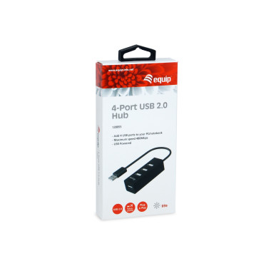 Equip 128955 hub & concentrateur USB 2.0 480 Mbit s Noir