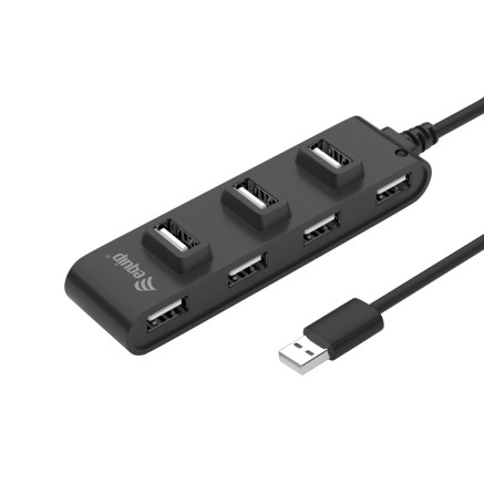Equip 128957 hub & concentrateur USB 2.0 480 Mbit s Noir