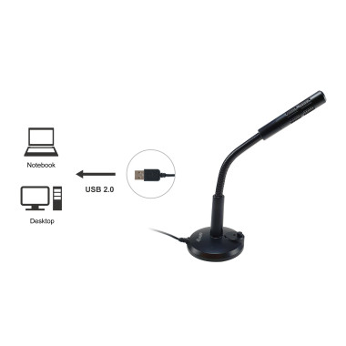 Equip 245340 Noir Microphone de table