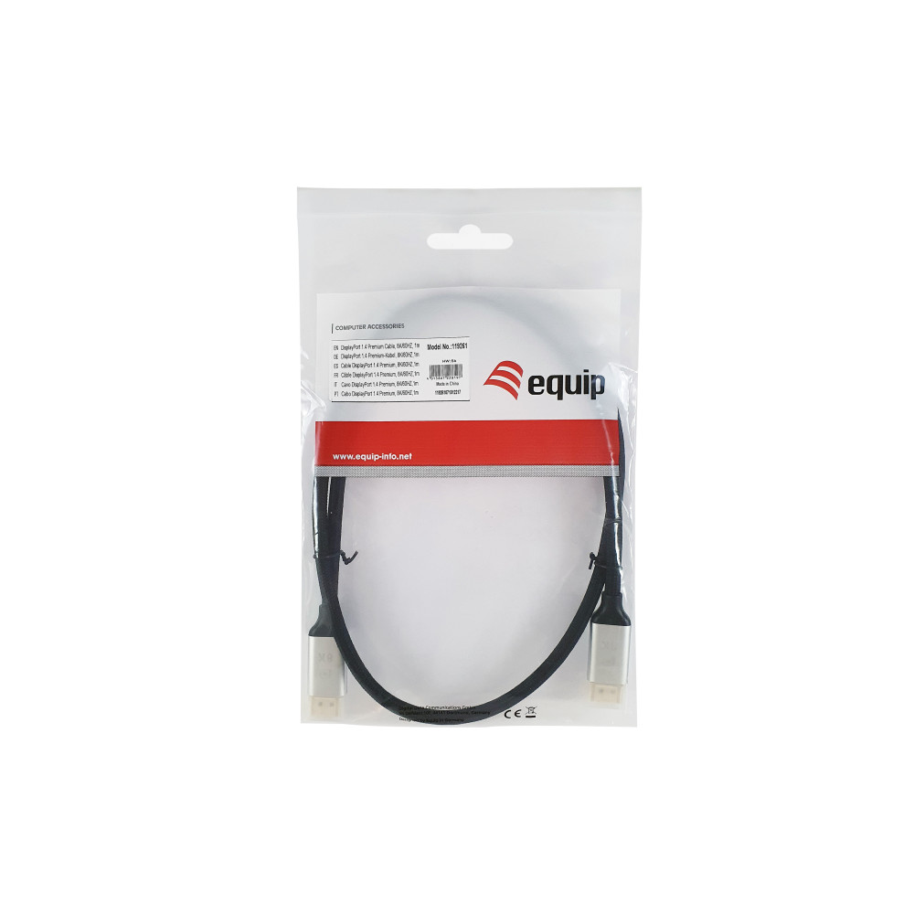 Equip 119262 Câble DisplayPort 1.4 Premium, 2.0m, 8K 60Hz