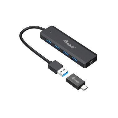 Equip 128959 hub & concentrateur USB 3.2 Gen 1 (3.1 Gen 1) Type-A 5000 Mbit s Noir