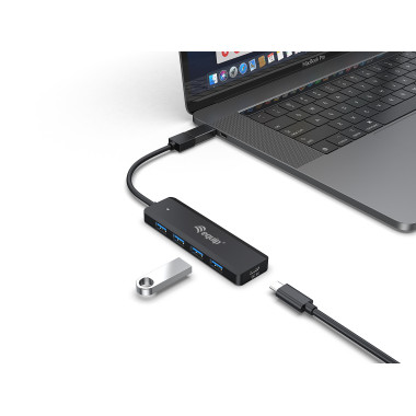 Equip 128959 hub & concentrateur USB 3.2 Gen 1 (3.1 Gen 1) Type-A 5000 Mbit s Noir