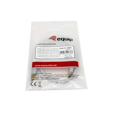 Equip 128358 Câble USB 3.2 Gen 2 C vers C, M M, 2.0m, PD 100W, 4K 60Hz, 10Gbps, blanc
