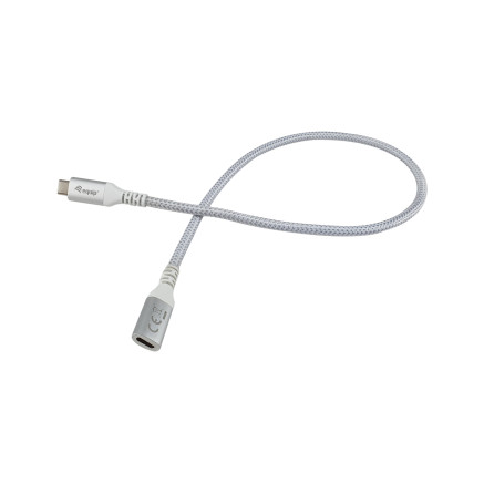 Equip 128375 Câble d'extension USB 3.2 Gen 2 C vers C, 0,5m, M F, 4K 60Hz, 10Gbps, blanc