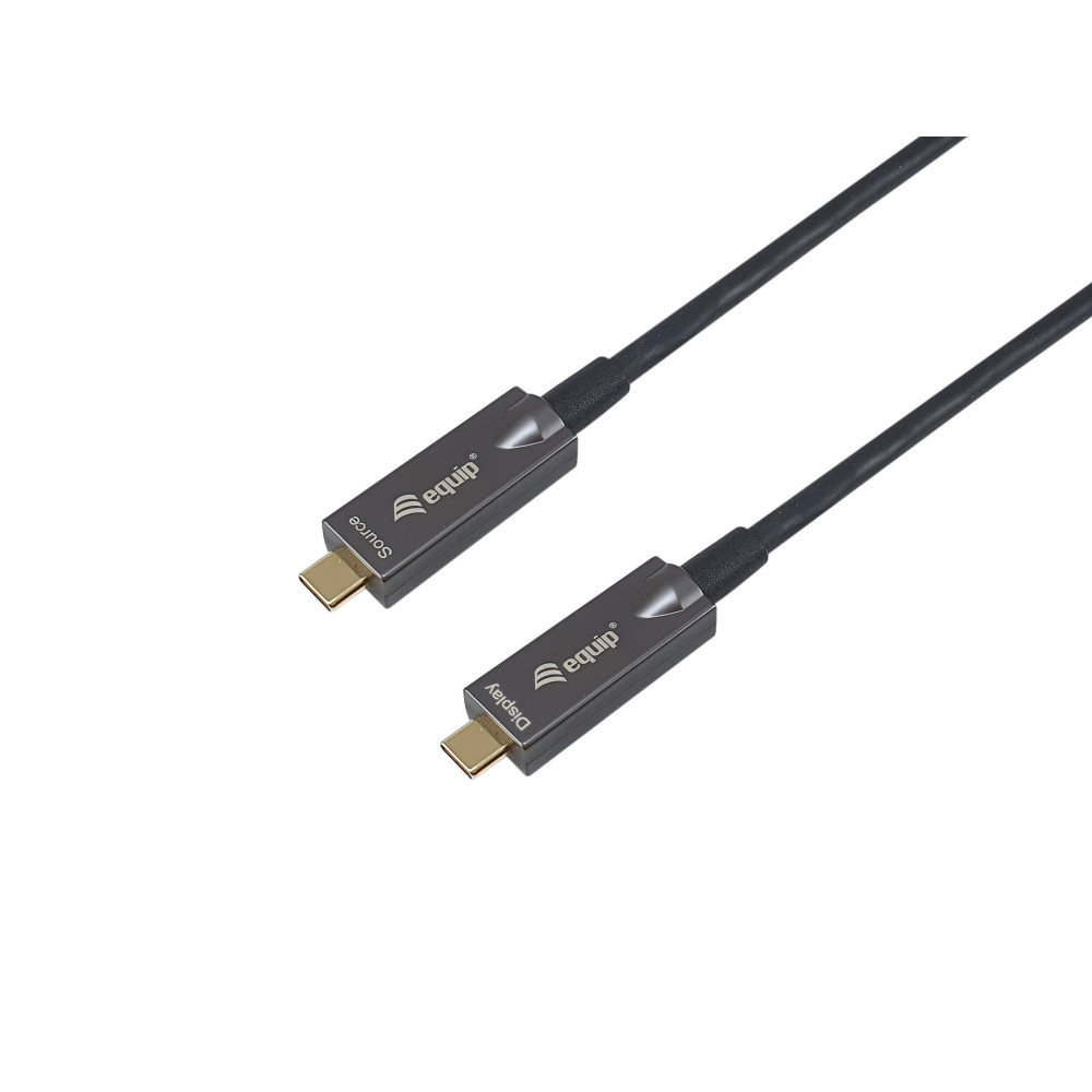 Equip 119462 Câble optique actif USB-C vers C, M M, 10m, PD 60W, 4K 60Hz, 10Gbps, Vidéo+Données+PD Equip 119462 Câble optique actif USB-C vers C, M M, 10m, PD 60W, 4K 60Hz, 10Gbps, Vidéo+Données+PD