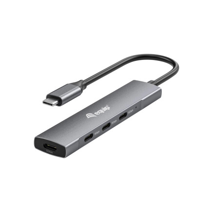 Equip 128963 hub & concentrateur USB 3.2 Gen 1 (3.1 Gen 1) Type-C 5000 Mbit s Noir, Argent