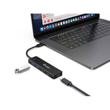 Equip 128964 hub & concentrateur USB 3.2 Gen 1 (3.1 Gen 1) Type-C 5000 Mbit s Noir