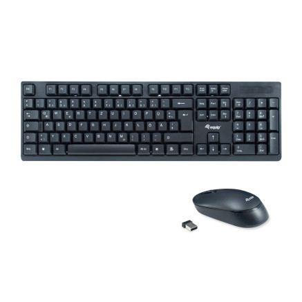 Equip 245220 clavier Souris incluse Bureau RF sans fil QWERTZ Allemand Noir