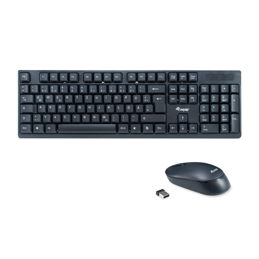Equip 245220 clavier Souris incluse Bureau RF sans fil QWERTZ Allemand Noir Equip 245220 clavier Souris incluse Bureau RF sans fil QWERTZ Allemand Noir