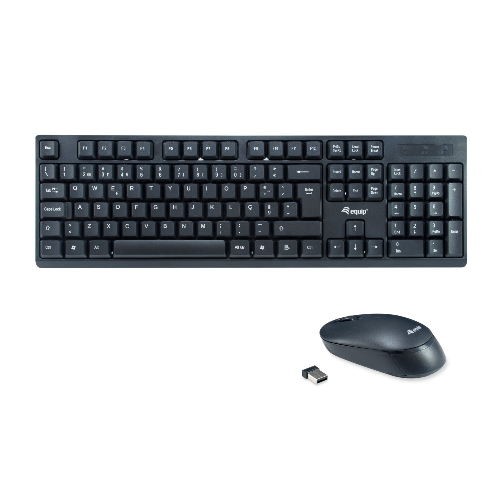 Equip 245222 clavier Souris incluse Bureau RF sans fil QWERTY Portuguais Noir Equip 245222 clavier Souris incluse Bureau RF sans fil QWERTY Portuguais Noir