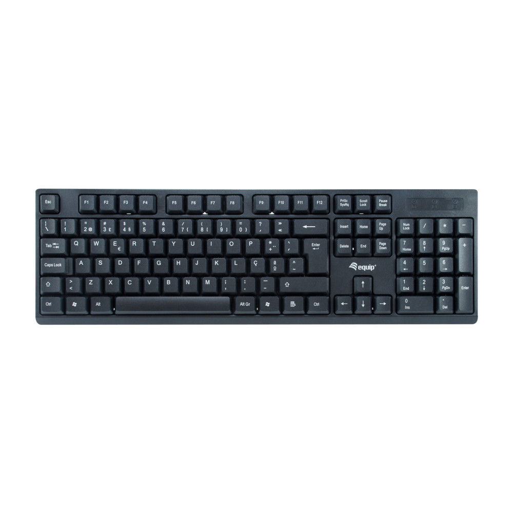 Equip 245222 clavier Souris incluse Bureau RF sans fil QWERTY Portuguais Noir