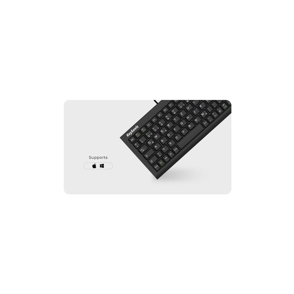KeySonic ACK-3401U (UK) clavier Maison USB QWERTY Anglais britannique Noir