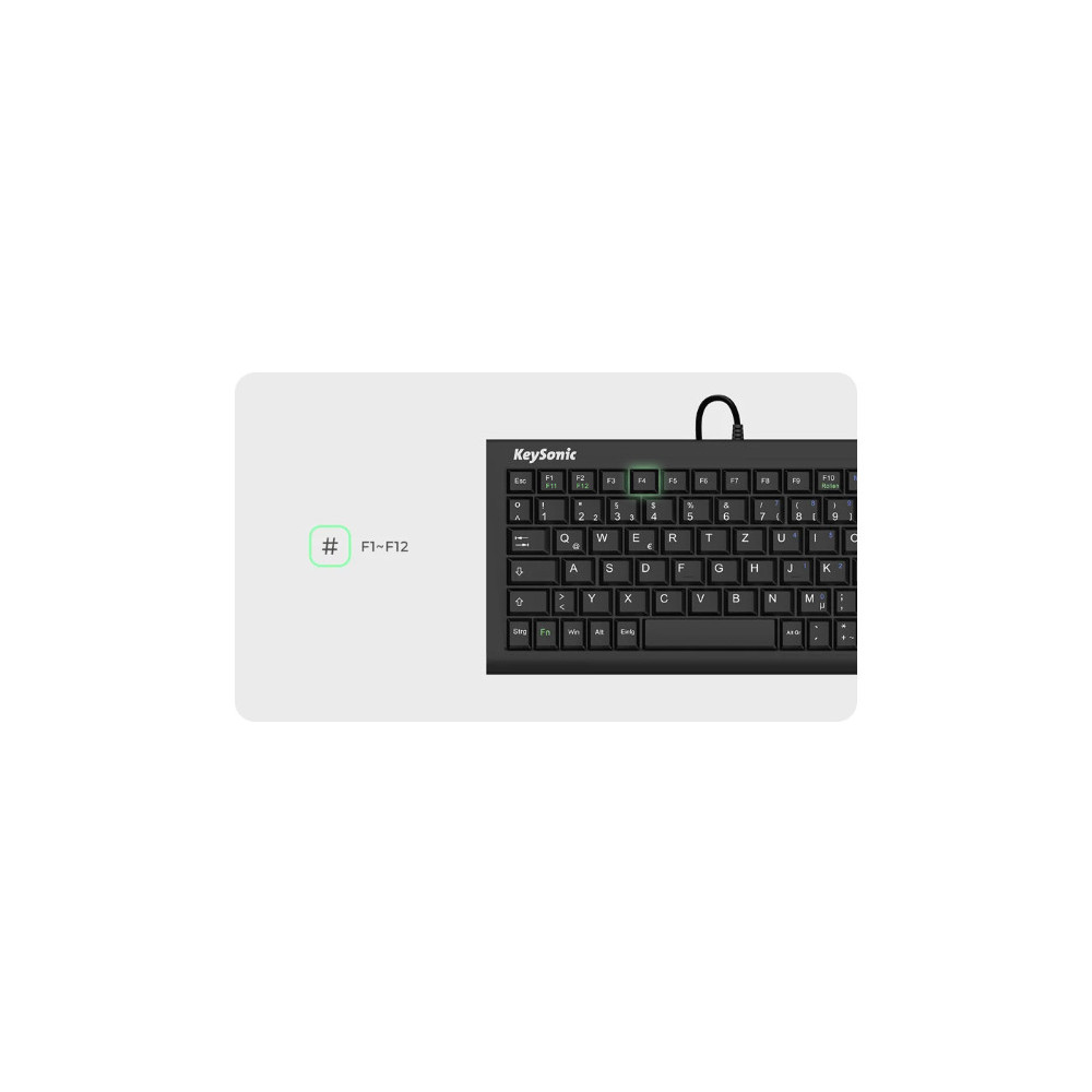 KeySonic ACK-3401U (UK) clavier Maison USB QWERTY Anglais britannique Noir