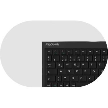 KeySonic ACK-3410 (UK) clavier Maison USB QWERTY Anglais britannique Noir