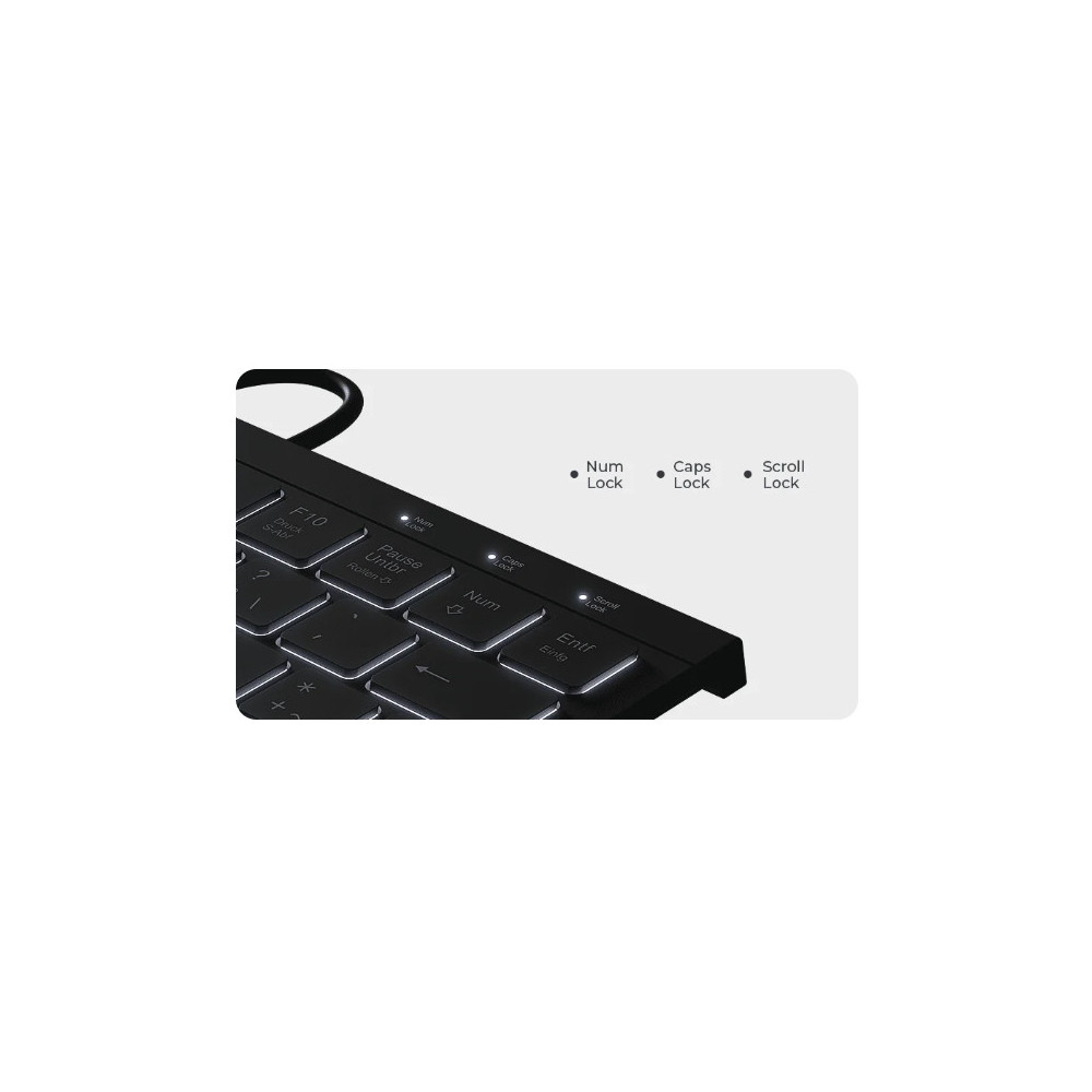 KeySonic KSK-5011ELC (DE) clavier Maison USB QWERTZ Allemand Noir