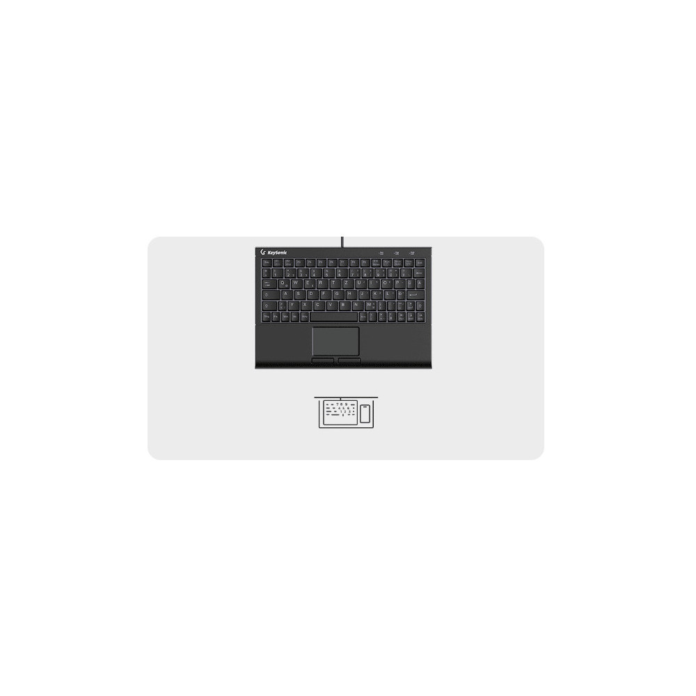 KeySonic KSK-3211ELU (DE) clavier Maison USB QWERTZ Allemand Noir