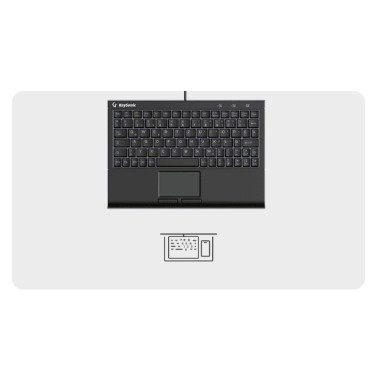 KeySonic KSK-3211ELU (DE) clavier Maison USB QWERTZ Allemand Noir