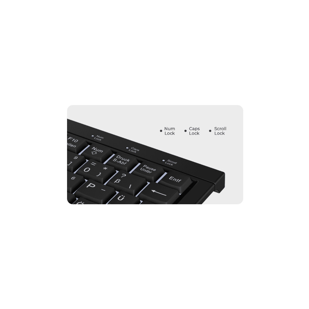 KeySonic KSK-3011ELC (DE) clavier Maison USB QWERTZ Allemand Noir