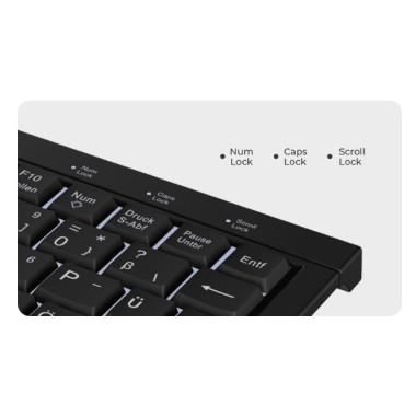 KeySonic KSK-3011ELC (DE) clavier Maison USB QWERTZ Allemand Noir