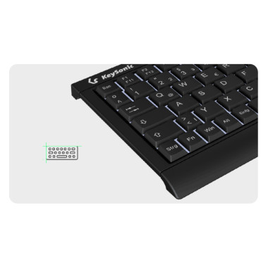KeySonic KSK-3011ELC (DE) clavier Maison USB QWERTZ Allemand Noir