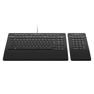 3Dconnexion Keyboard Pro with Numpad clavier Bureau USB + RF Wireless + Bluetooth AZERTY Français Noir