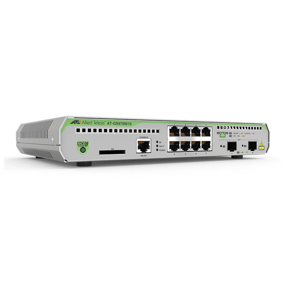 Allied Telesis AT-GS970M 10PS-30 commutateur réseau Géré L3 10G Ethernet (100 1000 10000) Connexion Ethernet, supportant Allied Telesis AT-GS970M 10PS-30 commutateur réseau Géré L3 10G Ethernet (100 1000 10000) Connexion Ethernet, supportant