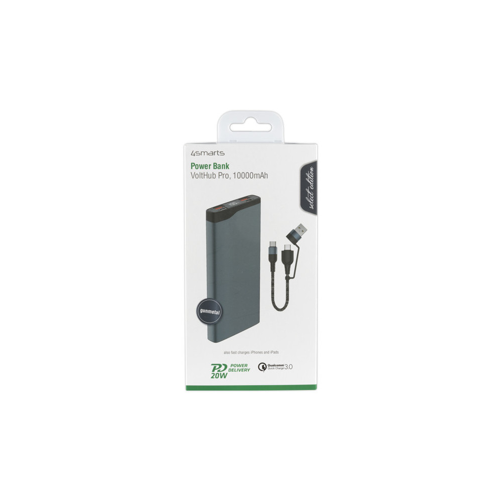 4smarts VoltHub Pro Lithium Polymère (LiPo) 10000 mAh Noir, Métallique