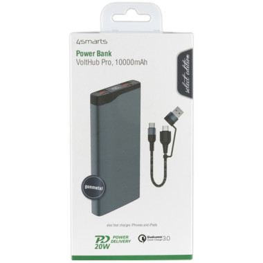 4smarts VoltHub Pro Lithium Polymère (LiPo) 10000 mAh Noir, Métallique
