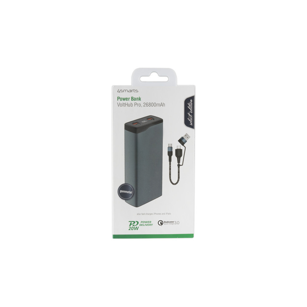 4smarts VoltHub Pro Lithium Polymère (LiPo) 26800 mAh Noir, Métallique