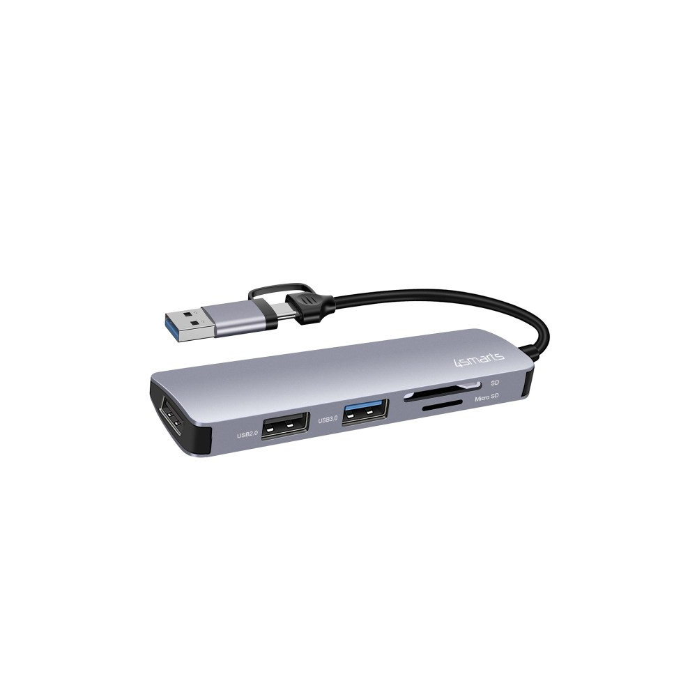 4smarts 469630 station d'accueil Avec fil USB 3.2 Gen 1 (3.1 Gen 1) Type-A + Type-C Gris 4smarts 469630 station d'accueil Avec fil USB 3.2 Gen 1 (3.1 Gen 1) Type-A + Type-C Gris