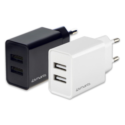 4smarts VoltPlug Dual Caméra Numérique, Haut-parleur portable, Smartphone, Tablette Noir Secteur Intérieure