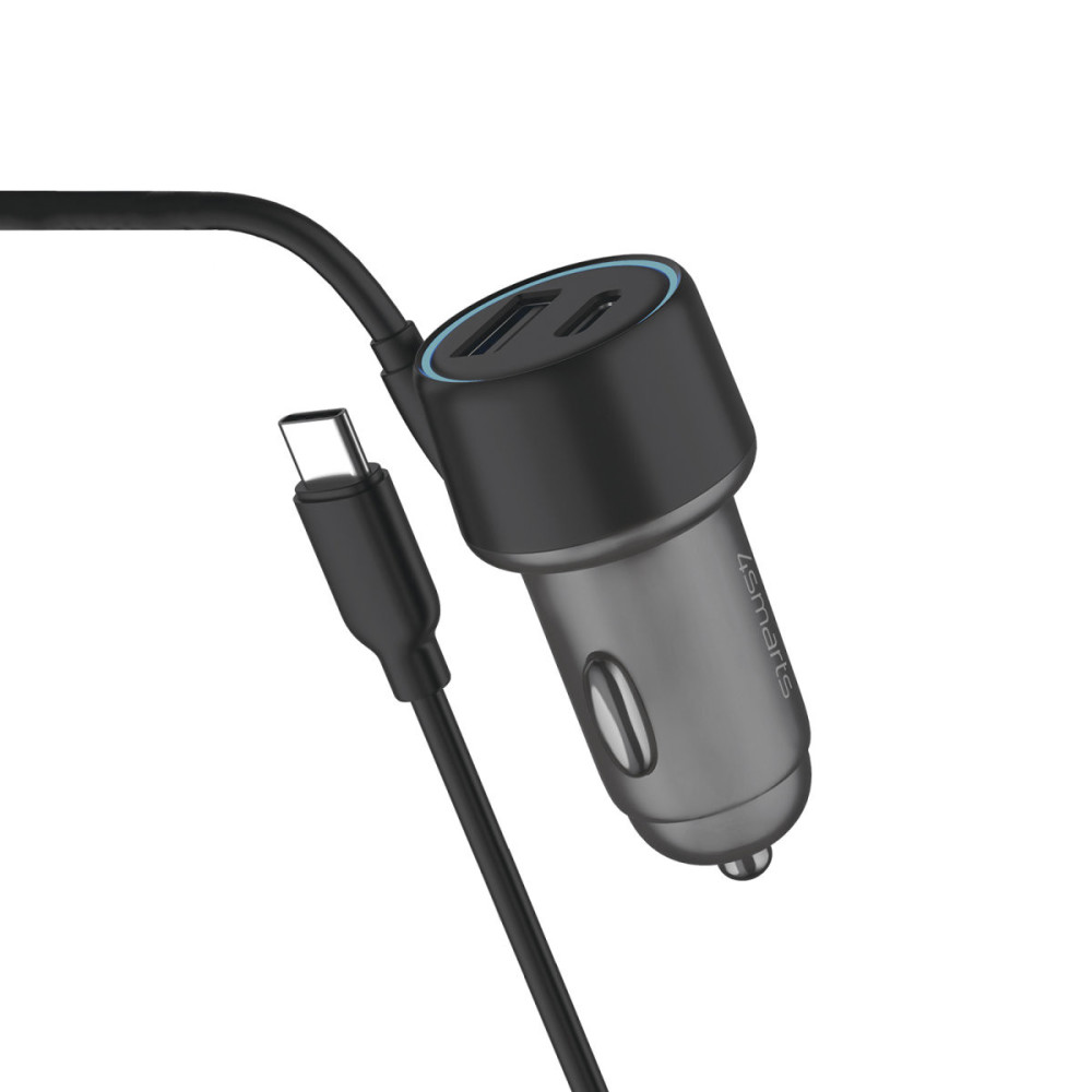 4smarts Qi2 Universel Gris Allume-cigare Recharge sans fil Auto