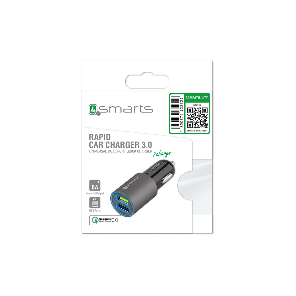 4smarts 4S464458 Universel Noir Lightning Charge rapide Auto