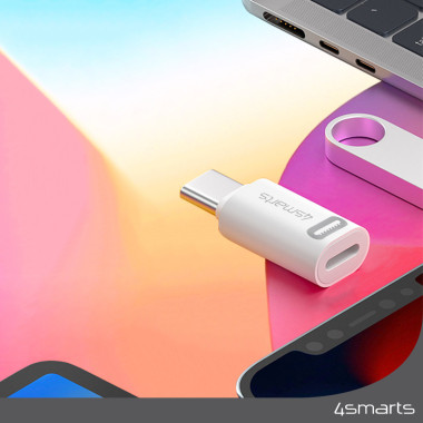 4smarts 540711 changeur de genre de câble Lightning USB-C Blanc