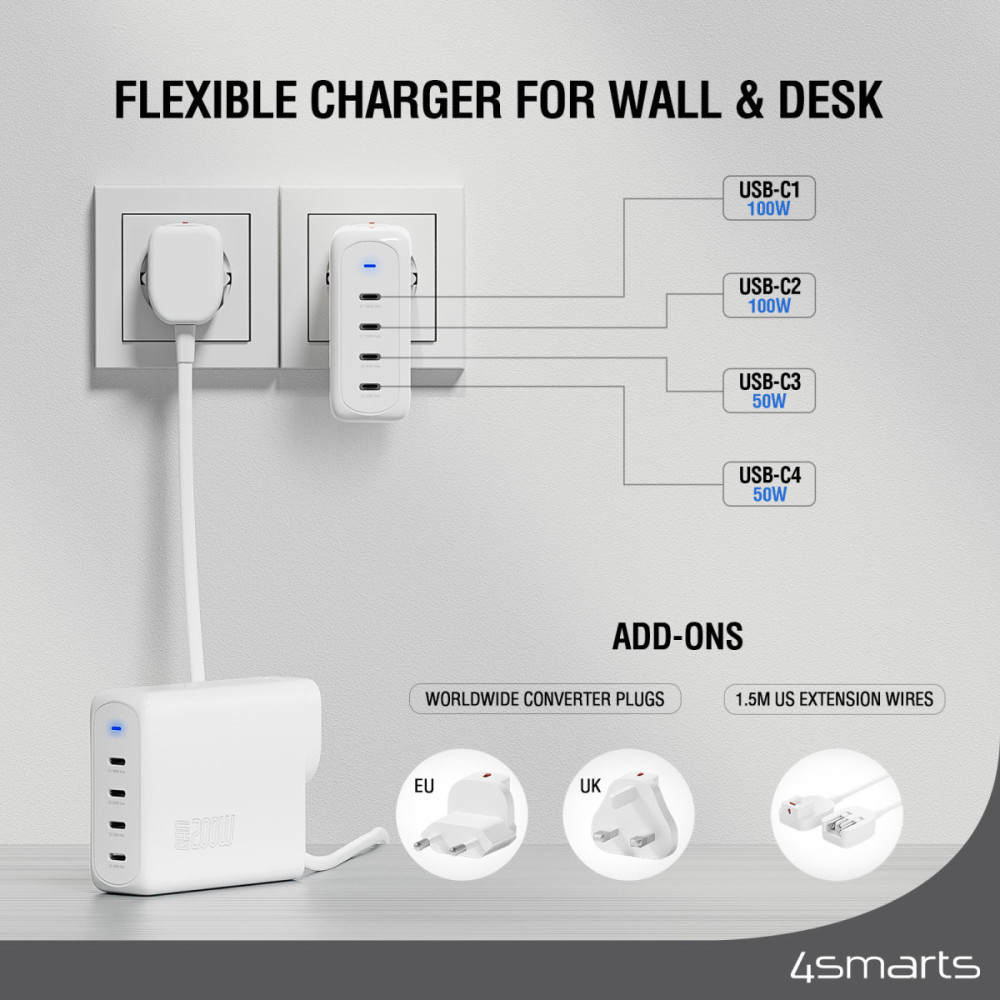 4smarts 544200 adaptateur de puissance & onduleur Intérieure 10 W Blanc