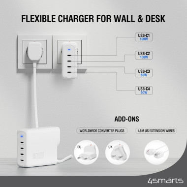 4smarts 544200 adaptateur de puissance & onduleur Intérieure 10 W Blanc