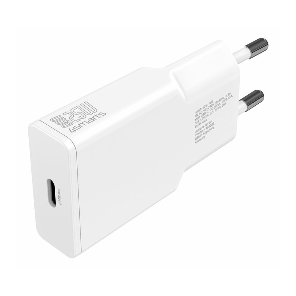 4smarts 541123 chargeur d'appareils mobiles Smartphone, Tablette Blanc Secteur Charge rapide Intérieure
