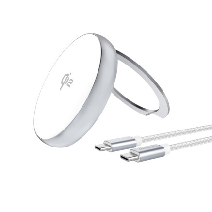 4smarts Qi2 Universel Argent USB Recharge sans fil Charge rapide Intérieure