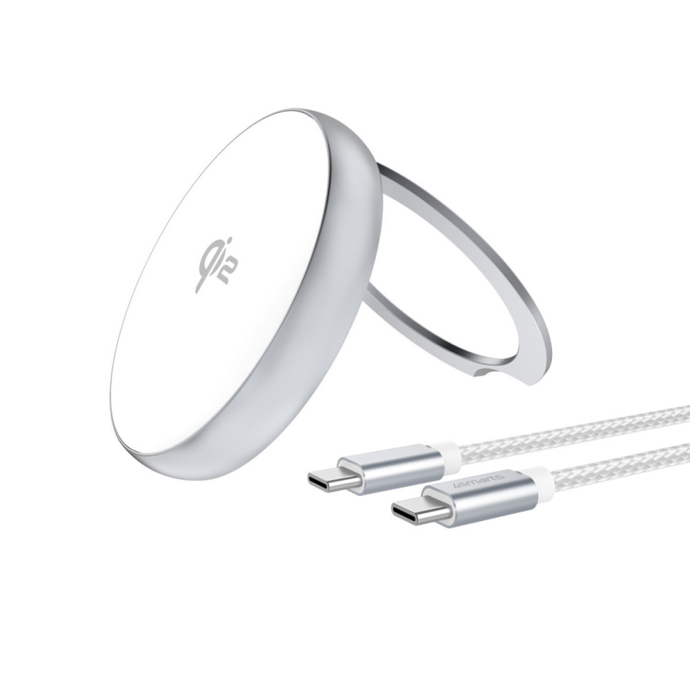 4smarts Qi2 Universel Argent USB Recharge sans fil Charge rapide Intérieure 4smarts Qi2 Universel Argent USB Recharge sans fil Charge rapide Intérieure