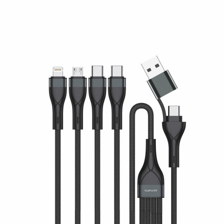 4smarts 541023 câble USB 1,2 m USB A USB C USB C Micro USB-A Lightning Noir