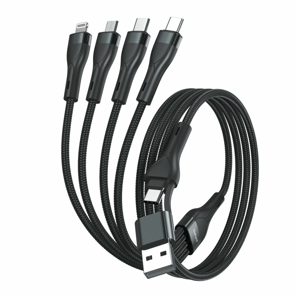 4smarts 541023 câble USB 1,2 m USB A USB C USB C Micro USB-A Lightning Noir