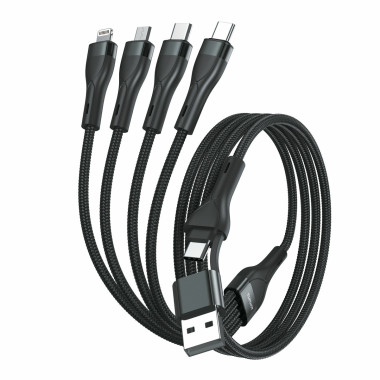 4smarts 541023 câble USB 1,2 m USB A USB C USB C Micro USB-A Lightning Noir
