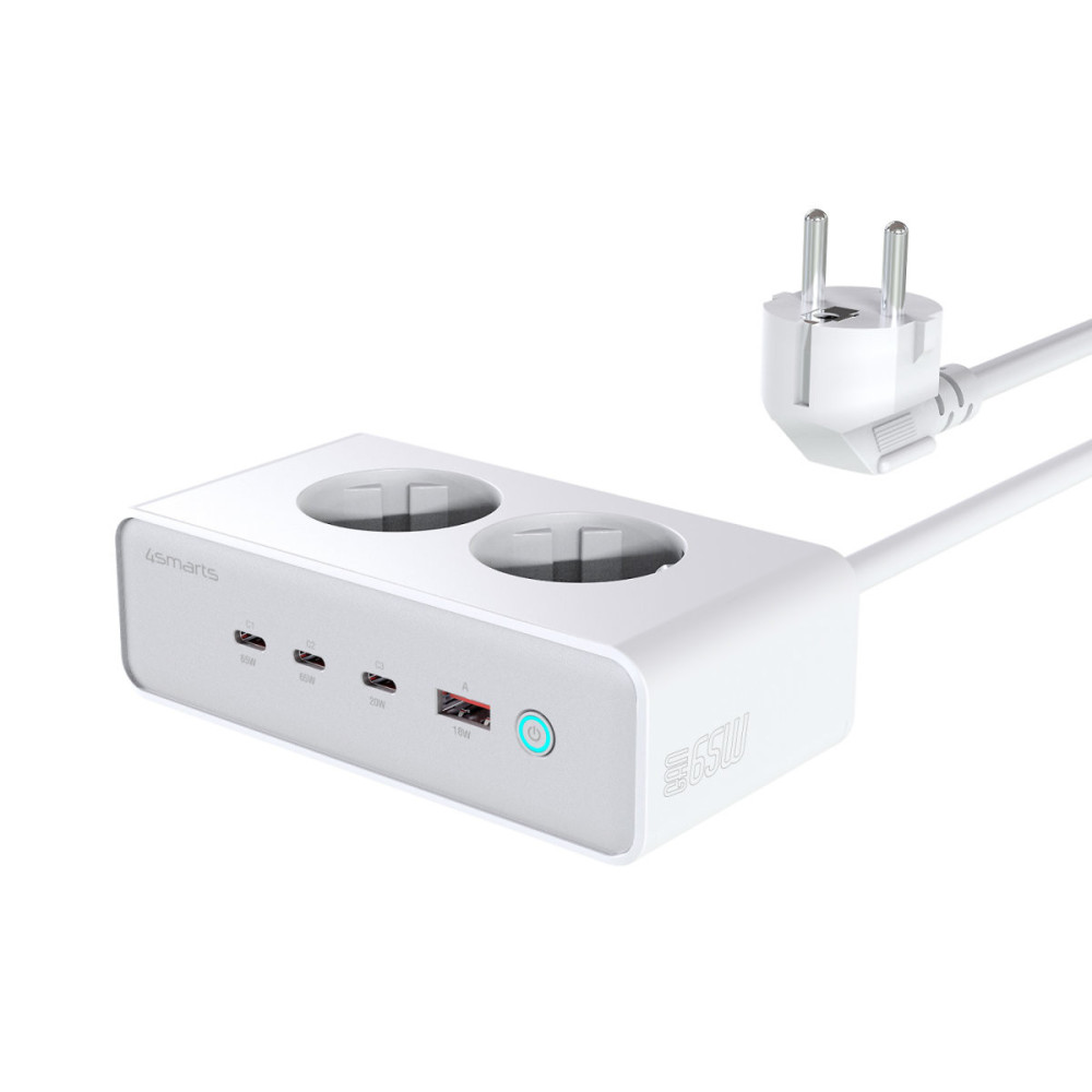 4smarts 540065 chargeur d'appareils mobiles Universel Argent, Blanc Secteur Charge rapide Intérieure