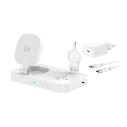 4smarts 541368 chargeur d'appareils mobiles Écouteurs, Smartphone, Smartwatch Blanc Secteur Recharge sans fil Charge rapide