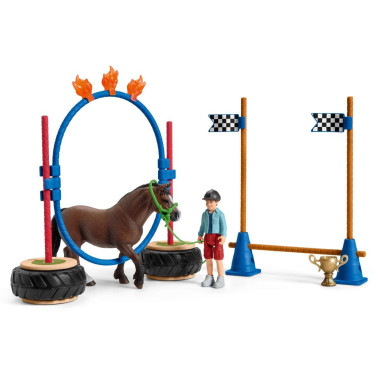 schleich FARM WORLD Course d'agility pour poney
