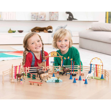 schleich FARM WORLD Course d'agility pour poney