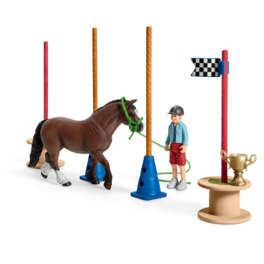 schleich FARM WORLD Course d'agility pour poney